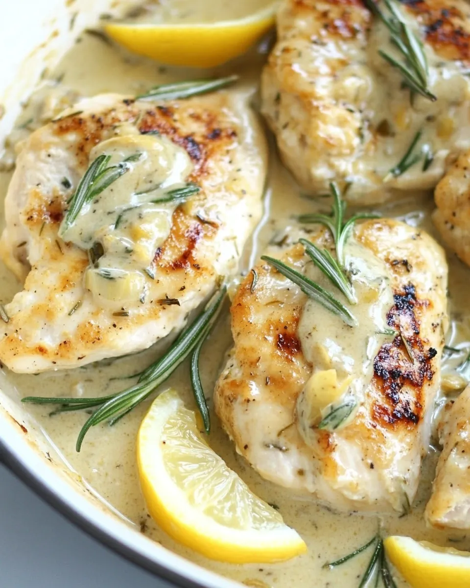 homemade Skillet Creamy Lemon Rosemary Chicken photo