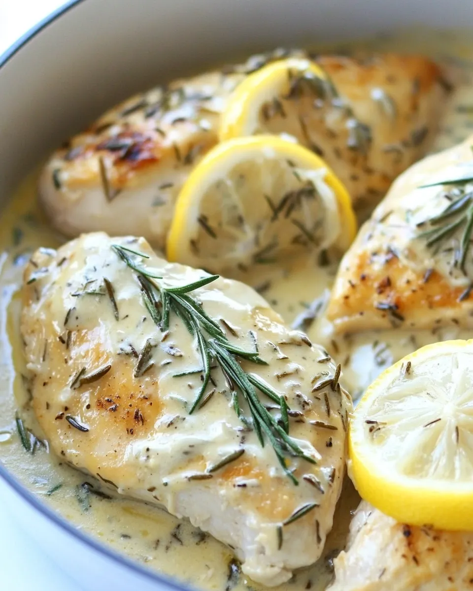 delicious Skillet Creamy Lemon Rosemary Chicken dish photo