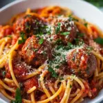 Homemade Skillet Spaghetti and Meatballs photo