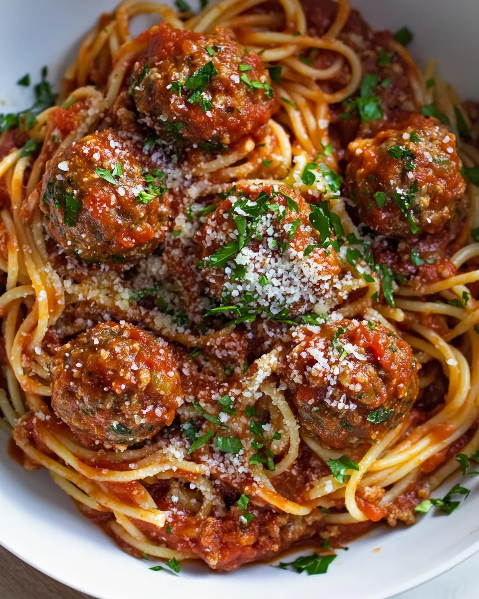 Easy Skillet Spaghetti and Meatballs dish photo