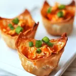 Homemade Skinny Buffalo Chicken Wonton Cups photo