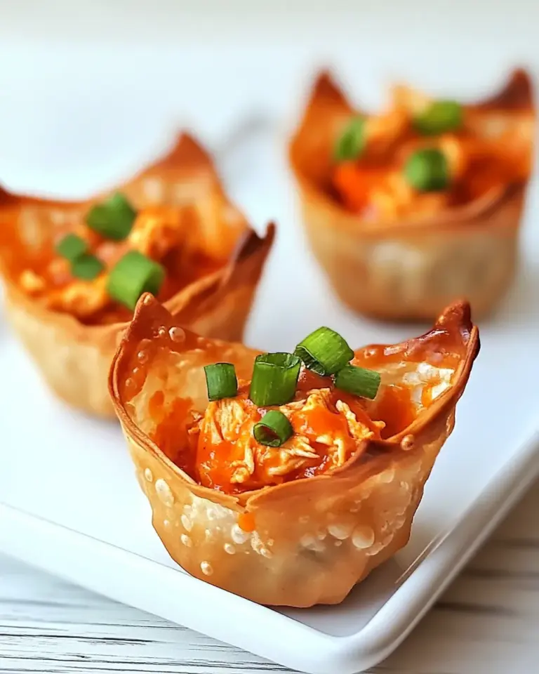 Homemade Skinny Buffalo Chicken Wonton Cups photo
