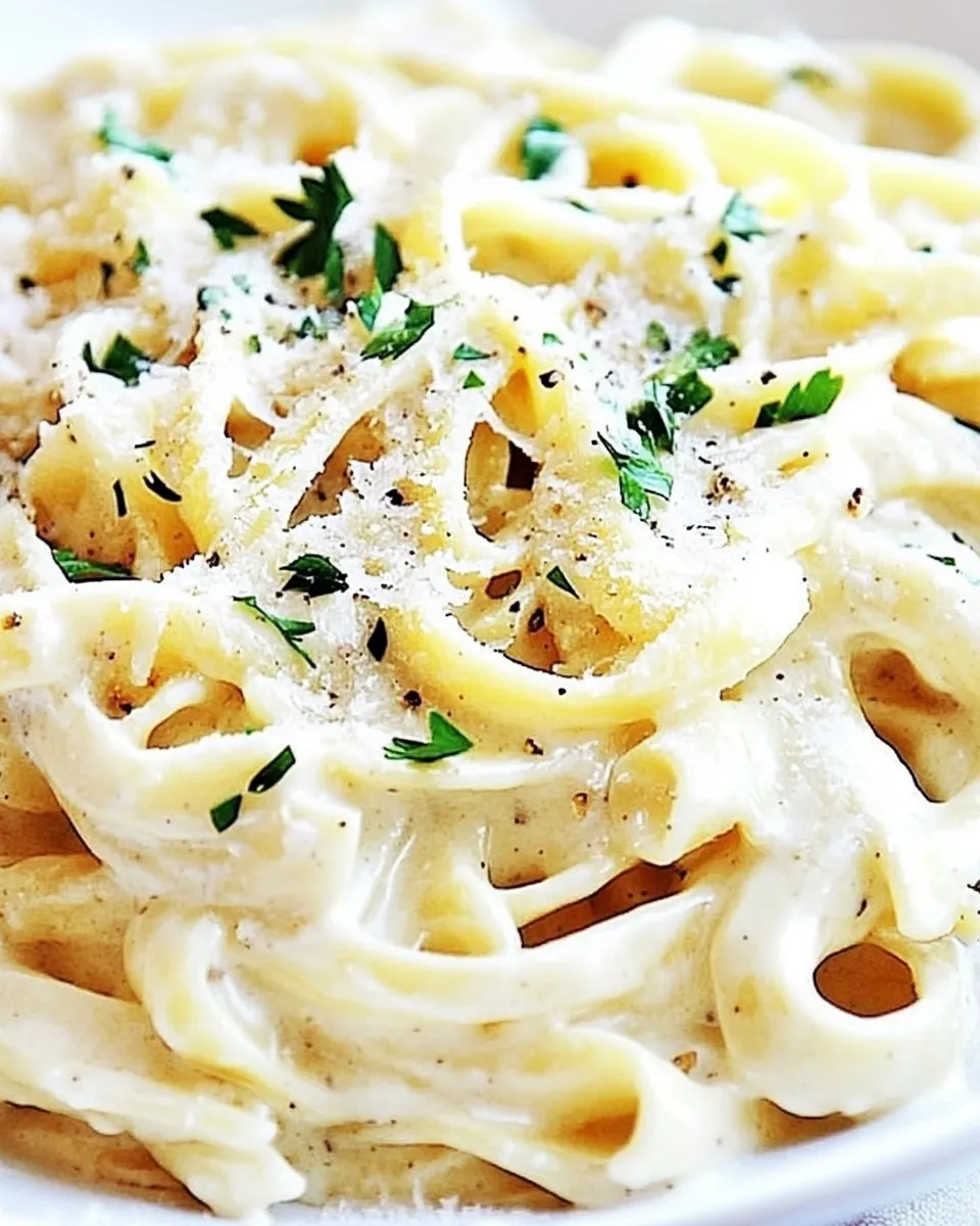 delicious Skinny Fettuccine Alfredo Recipe shot