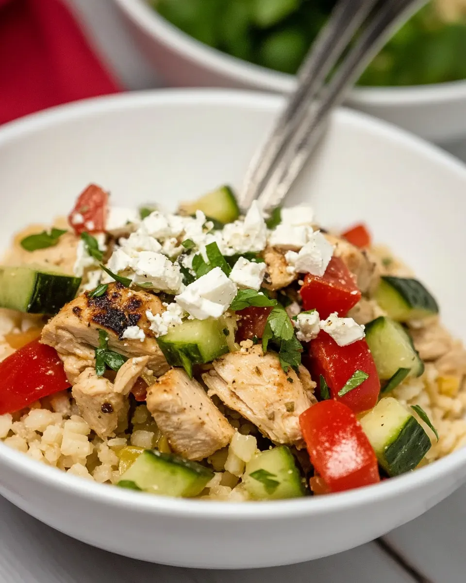 Homemade Slow Cooker Greek Chicken Bowls photo