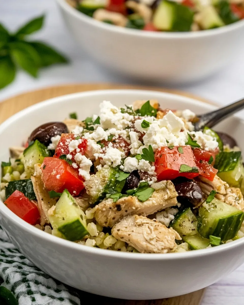 Easy Slow Cooker Greek Chicken Bowls recipe image