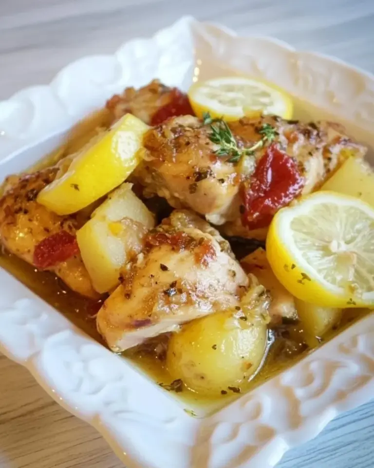 Homemade Slow Cooker Lemon and Potato Chicken photo