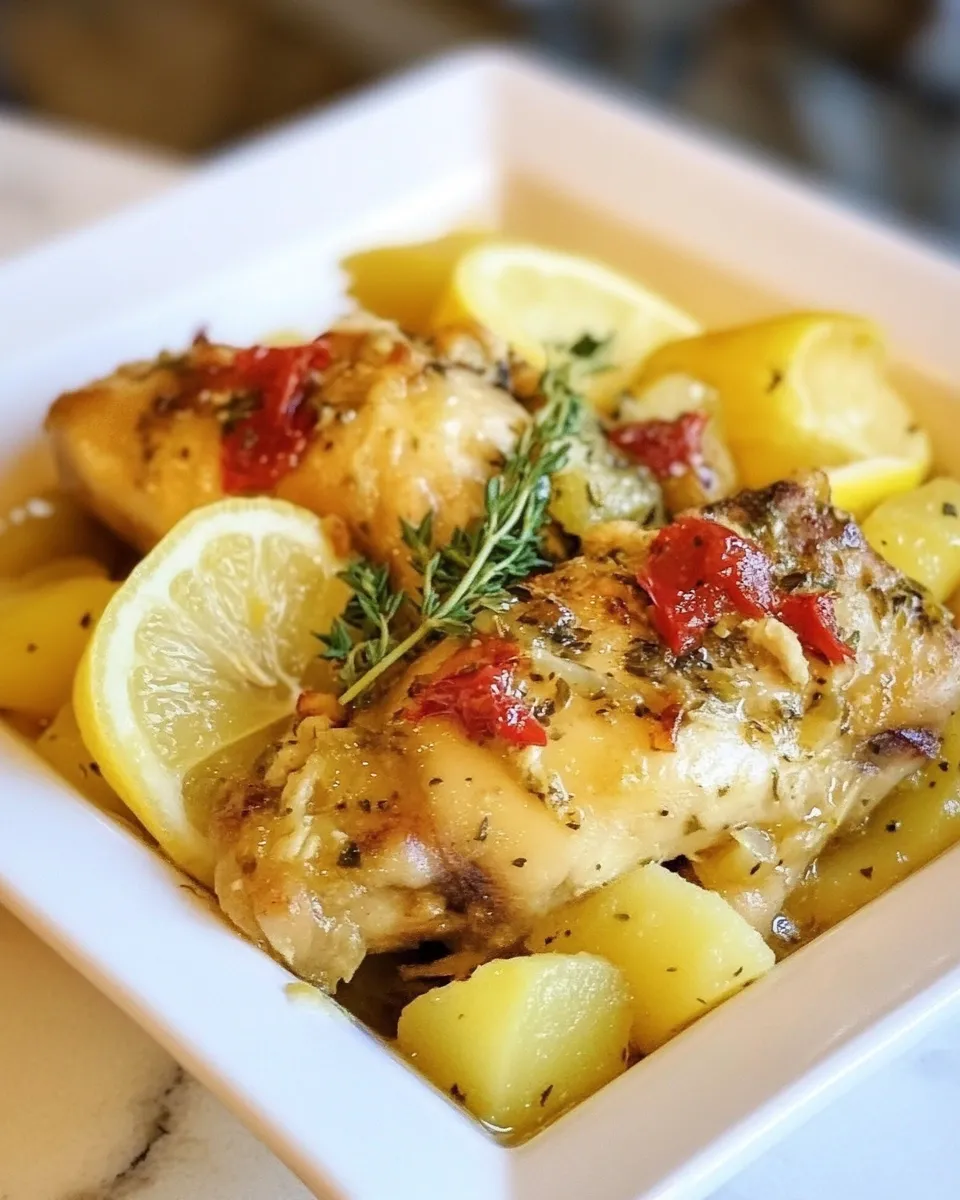 Classic Slow Cooker Lemon and Potato Chicken image