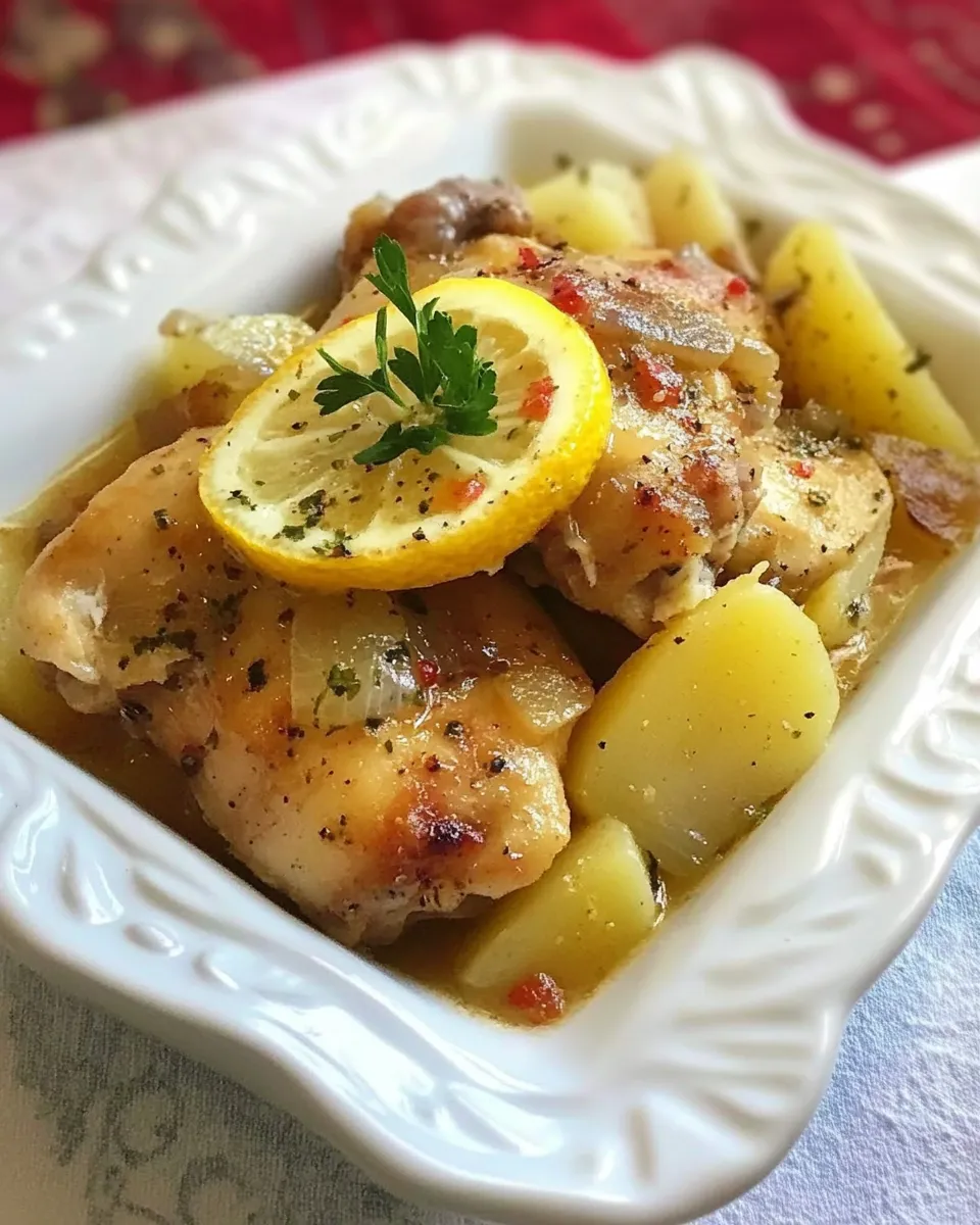 Easy Slow Cooker Lemon and Potato Chicken recipe photo
