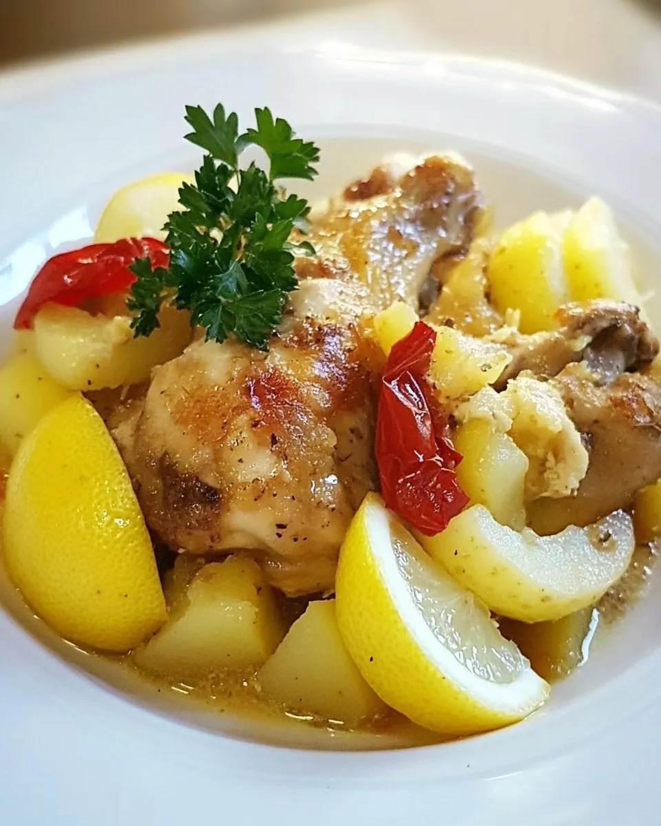 Delicious Slow Cooker Lemon and Potato Chicken dish photo