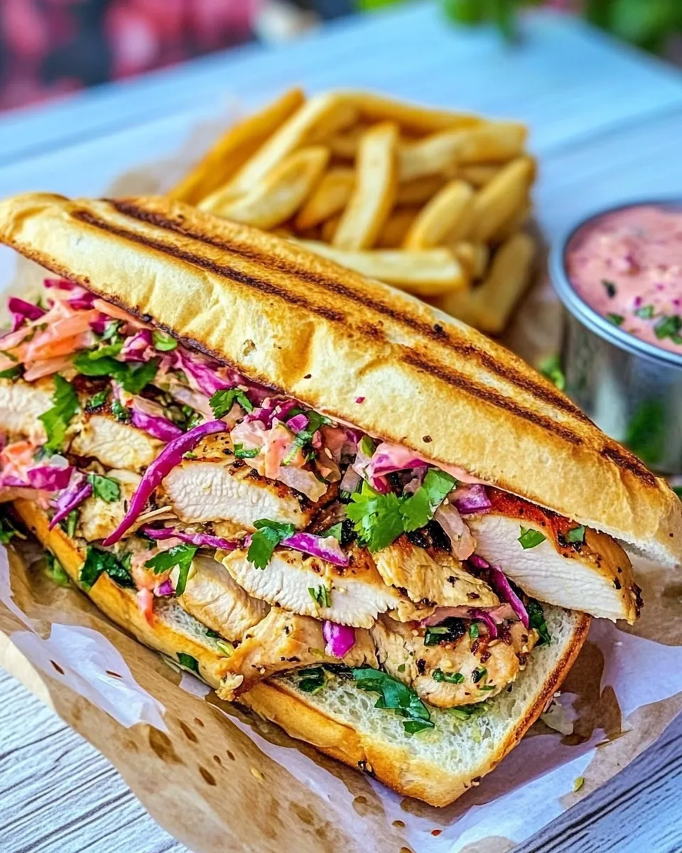 Classic Smoked Chicken Sandwich with Kimchi Slaw recipe image