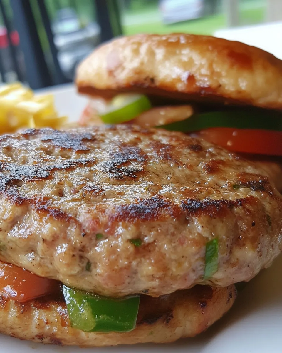 Delicious Smoked Garden Turkey Burgers food shot
