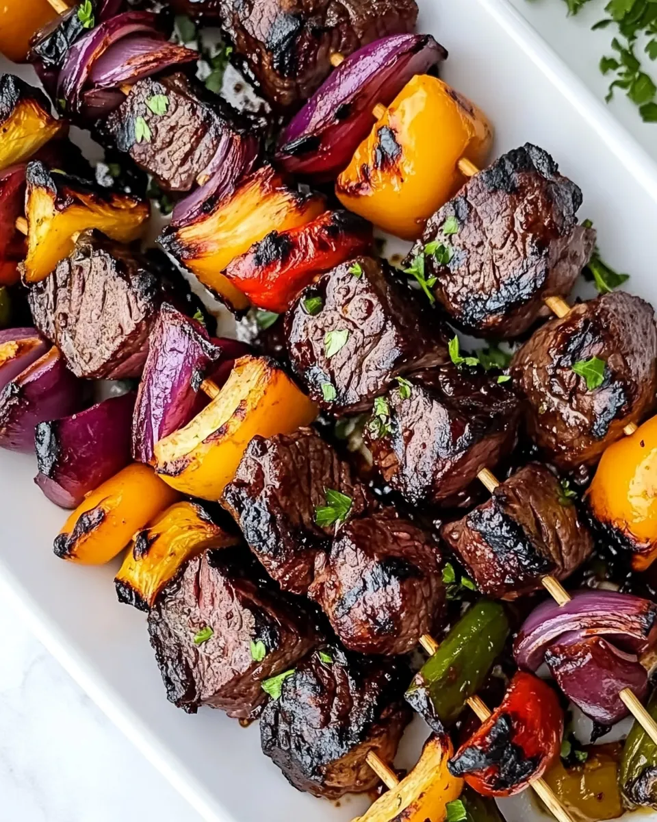 Classic Smoked Steak Kabobs with Veggies on the Traeger Grill dish photo
