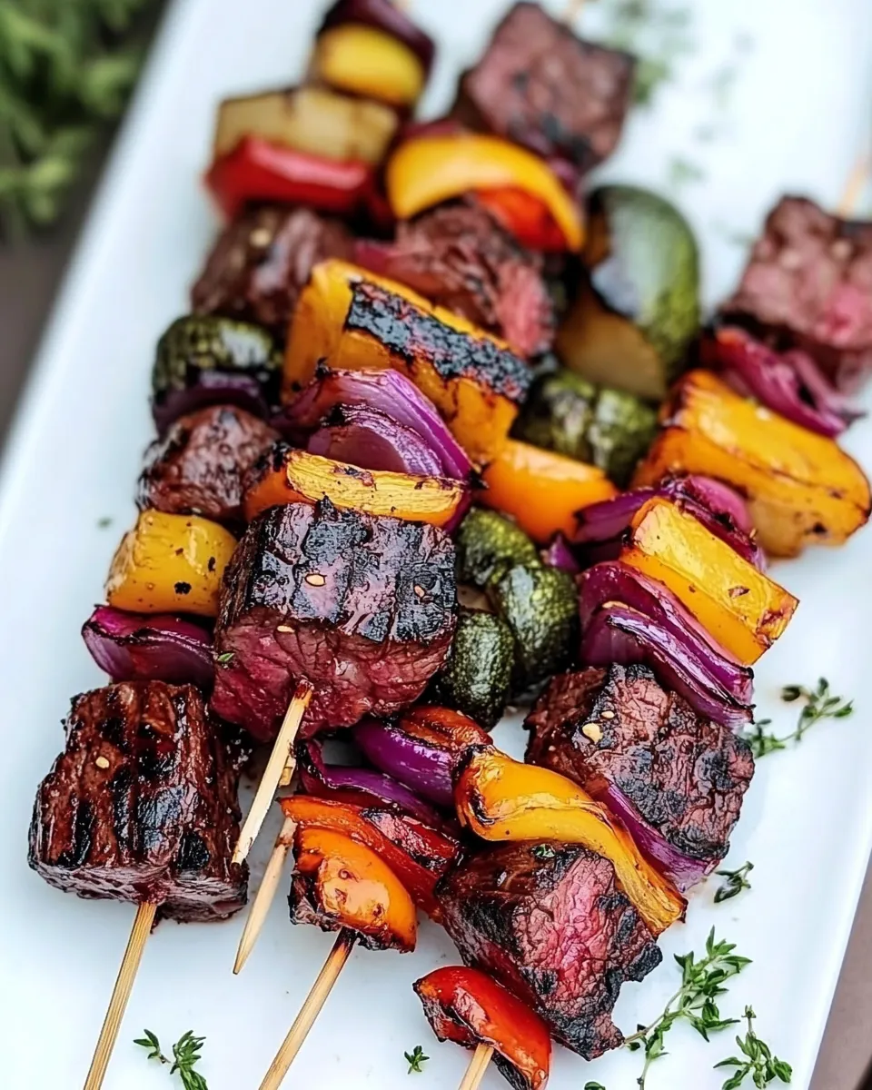 Delicious Smoked Steak Kabobs with Veggies on the Traeger Grill picture