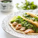 Homemade Soft Chicken Tacos with Cilantro Chimichurri and Homemade Corn Tortillas recipe image