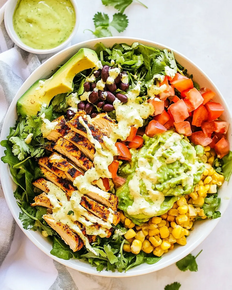 Homemade Southwest Chicken Salad with Creamy Avocado Dressing photo