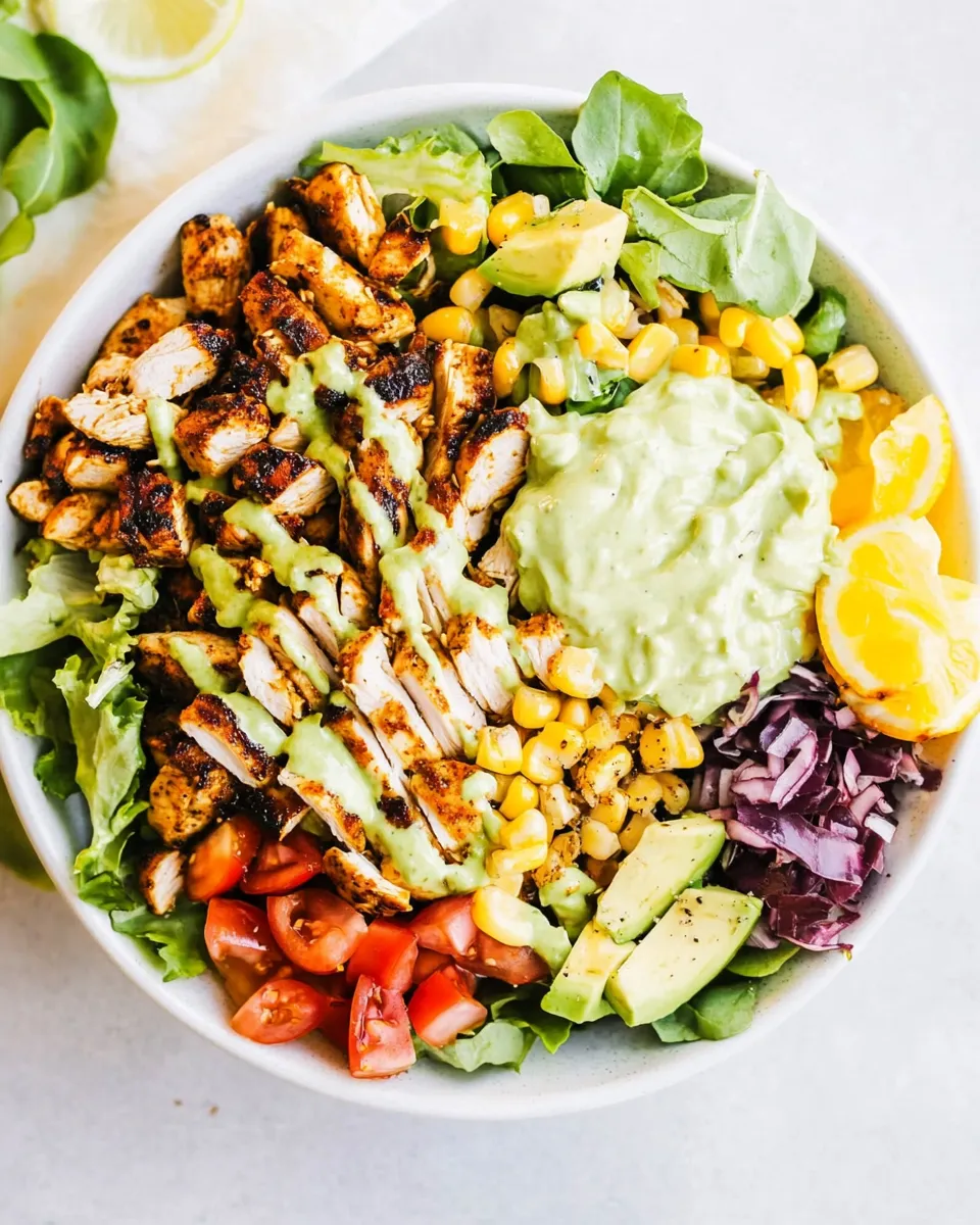 Easy Southwest Chicken Salad with Creamy Avocado Dressing dish photo