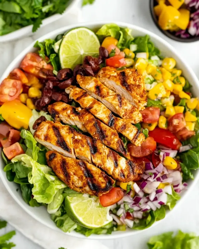 Homemade Southwest Salad with Grilled Chicken and Cumin Lime Vinaigrette recipe photo