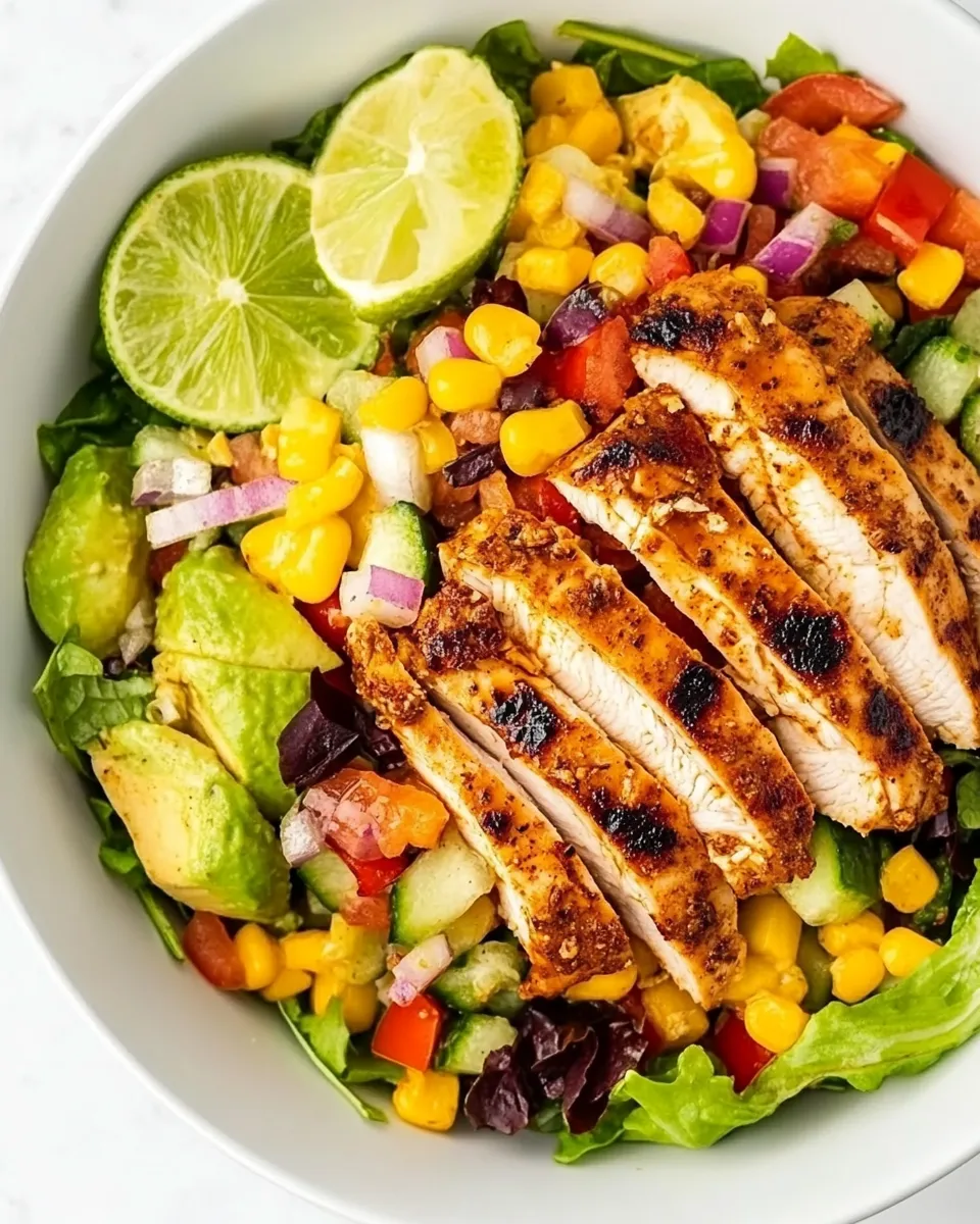 Classic Southwest Salad with Grilled Chicken and Cumin Lime Vinaigrette dish photo