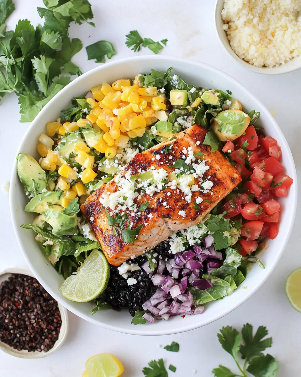 Tasty Southwest Salmon Salad. picture