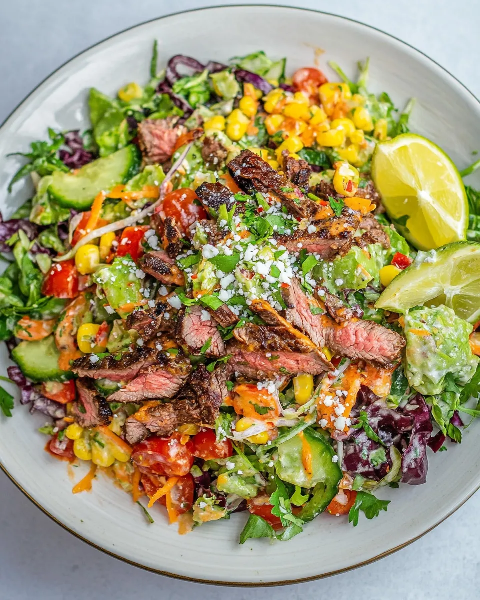 Delicious Southwest Steak Salad plate image