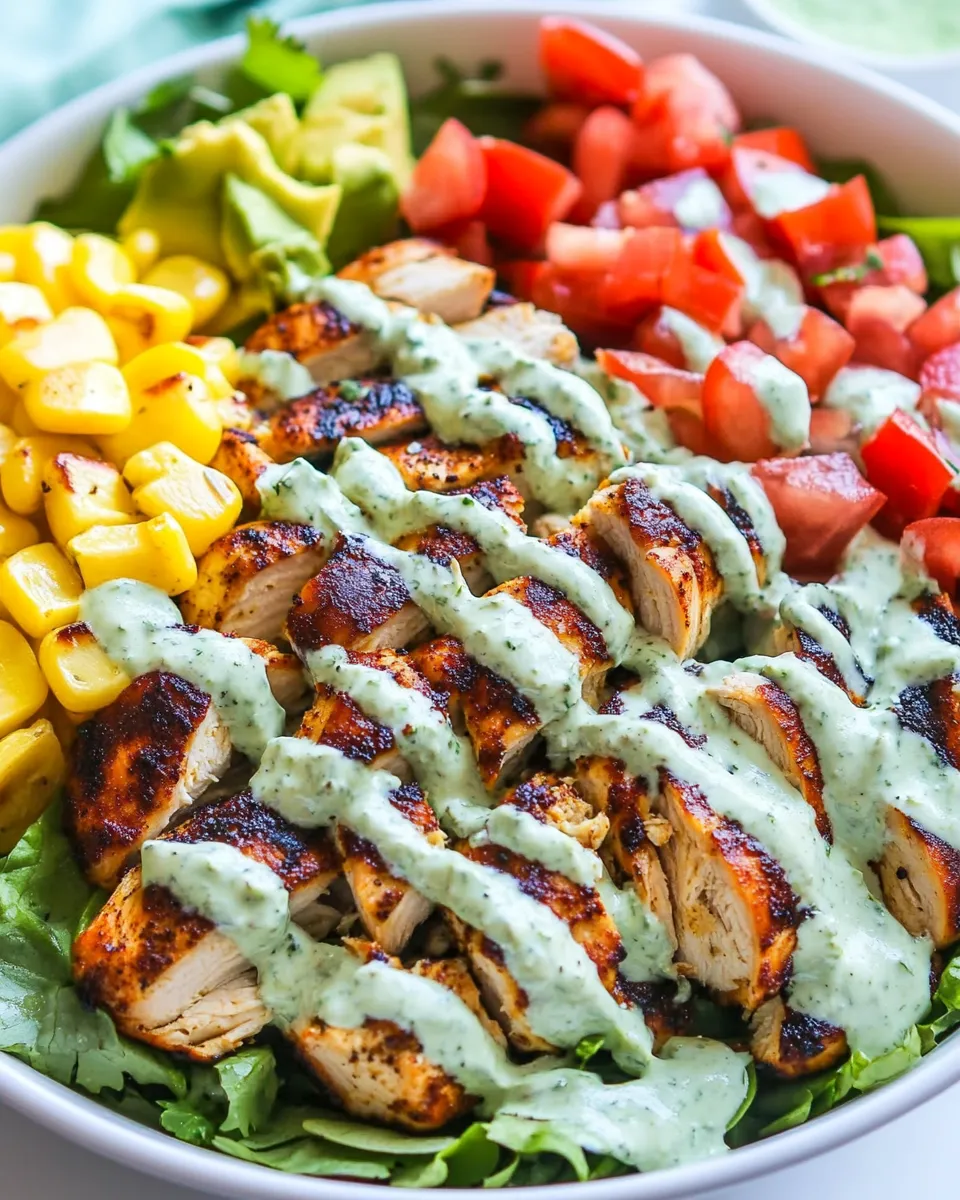 Homemade Southwestern Chicken Salad with Creamy Cilantro Dressing photo
