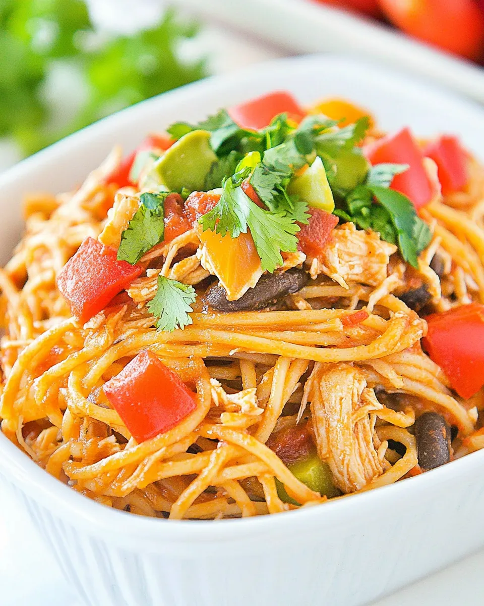 Classic Southwestern Chicken Spaghetti image