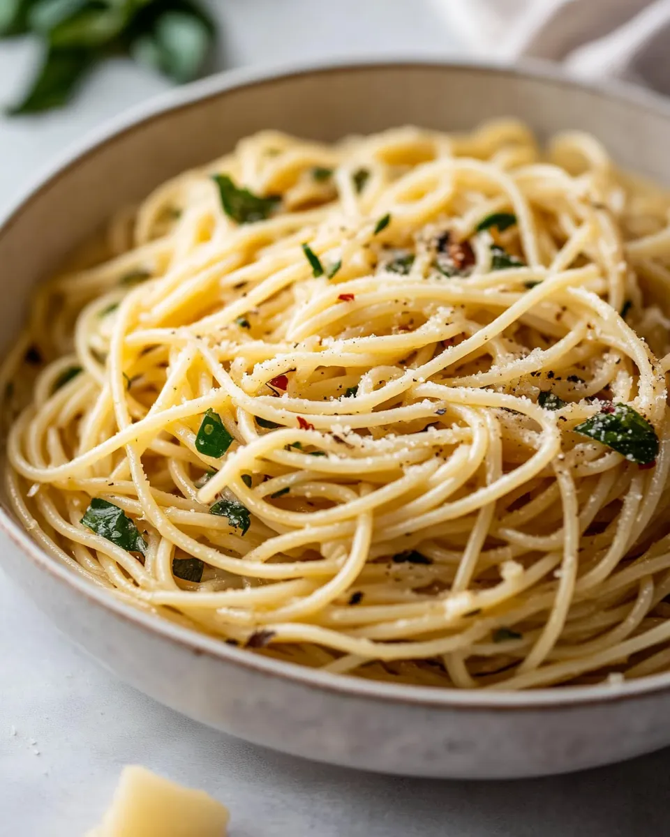 Delicious Spaghetti Aglio E Olio plate image