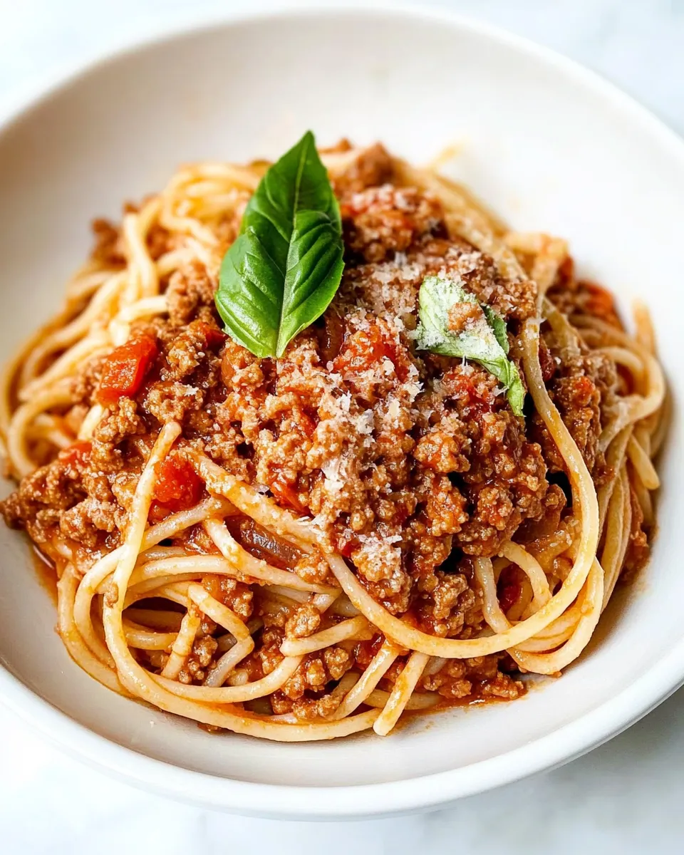 Delicious Spaghetti Bolognese plate image