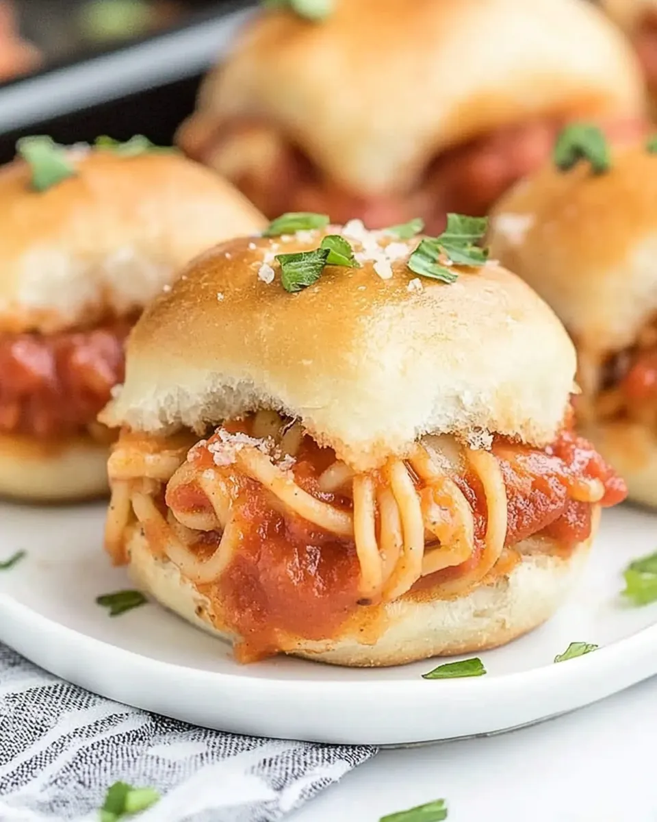 easy Spaghetti Garlic Knot Sliders picture
