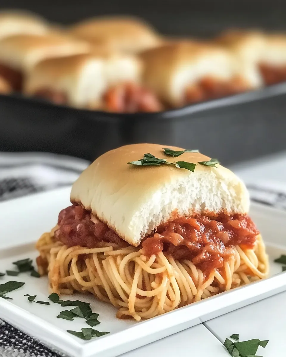 delicious Spaghetti Garlic Knot Sliders shot