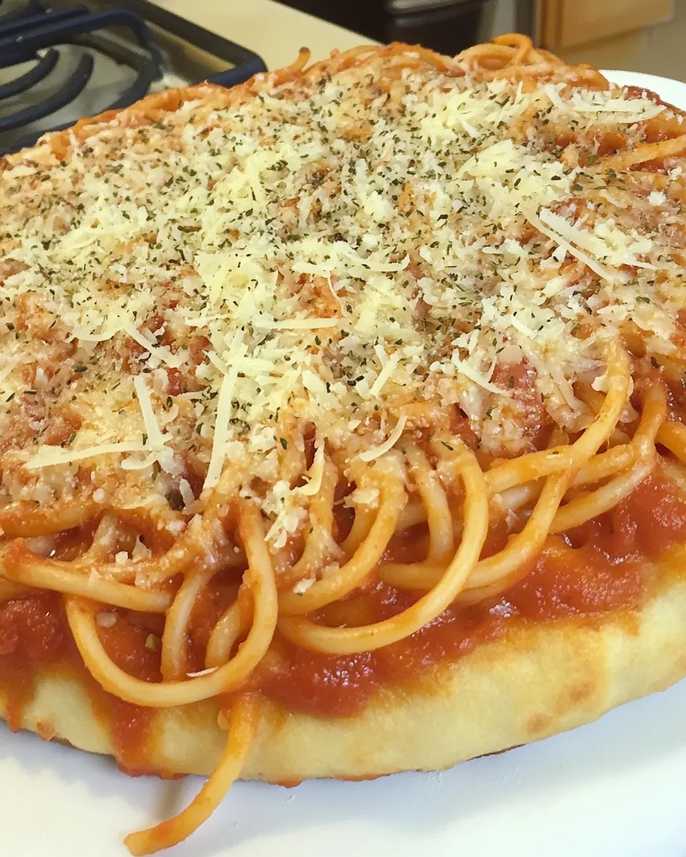 Homemade Spaghetti Pizza photo