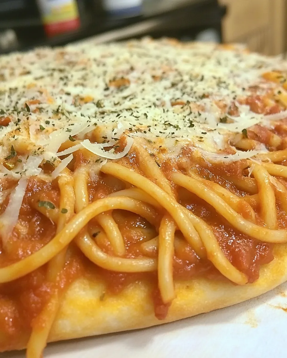 Easy Spaghetti Pizza recipe photo