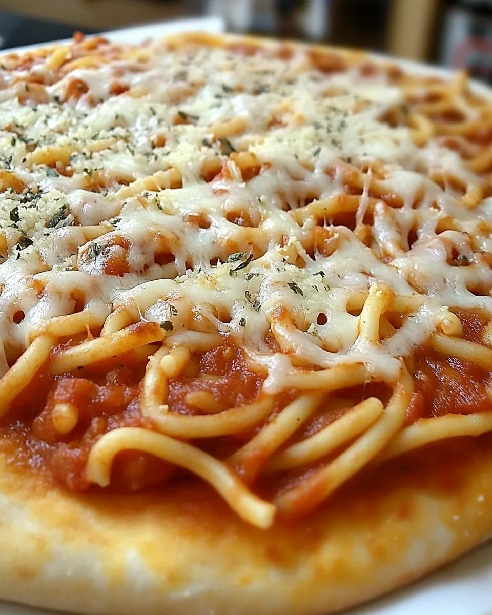 Delicious Spaghetti Pizza dish photo