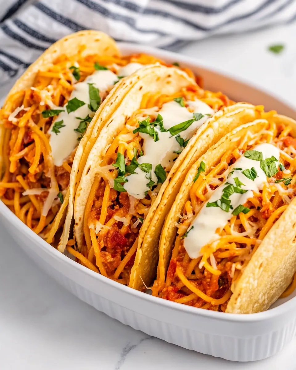 Delicious Spaghetti Tacos shot