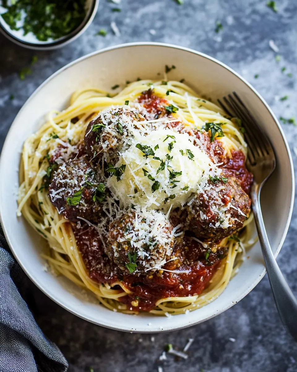 Delicious Spaghetti and Meatballs. dish photo