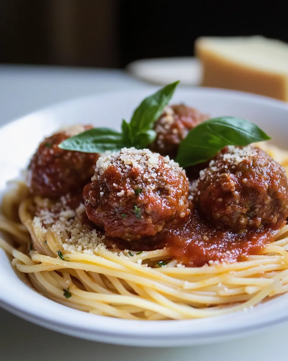 Delicious Spaghetti and Meatballs Recipe shot