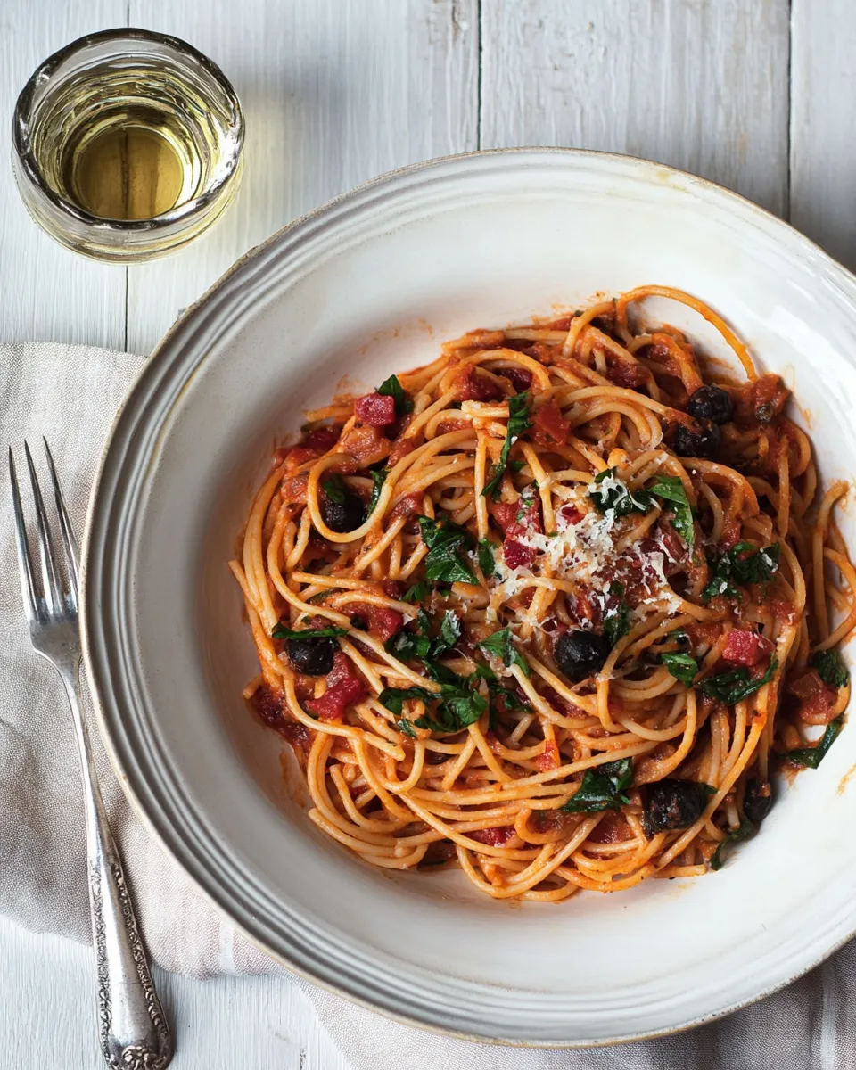 Easy Spaghetti puttanesca recipe picture