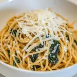 homemade Spaghetti with Garlic, Chard, and Cheese photo