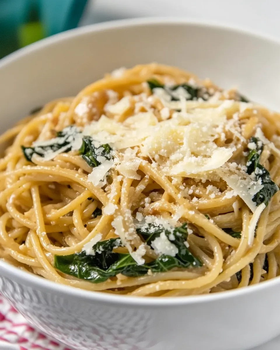 classic Spaghetti with Garlic, Chard, and Cheese image