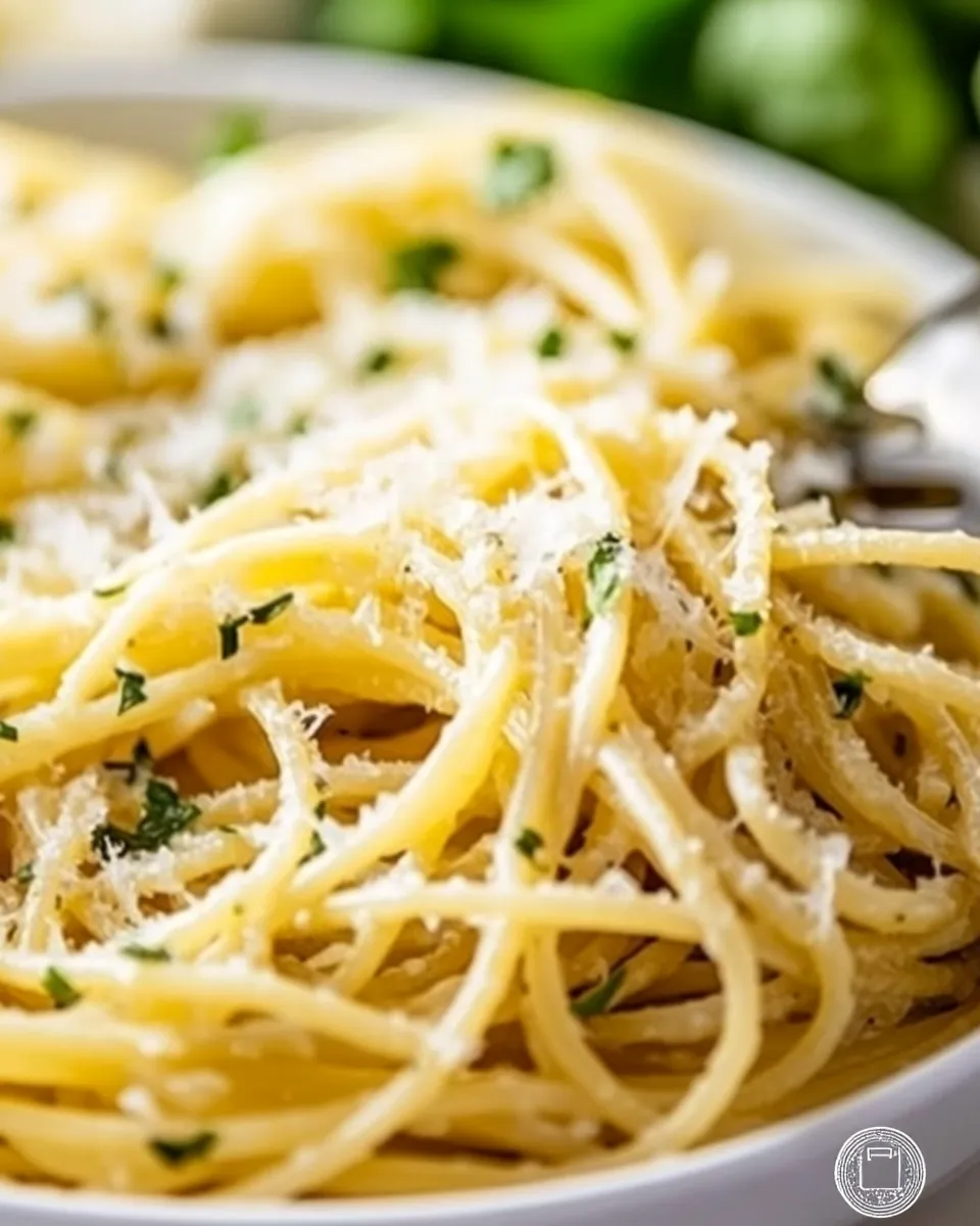 delicious Spaghetti with Olive Oil and Garlic shot