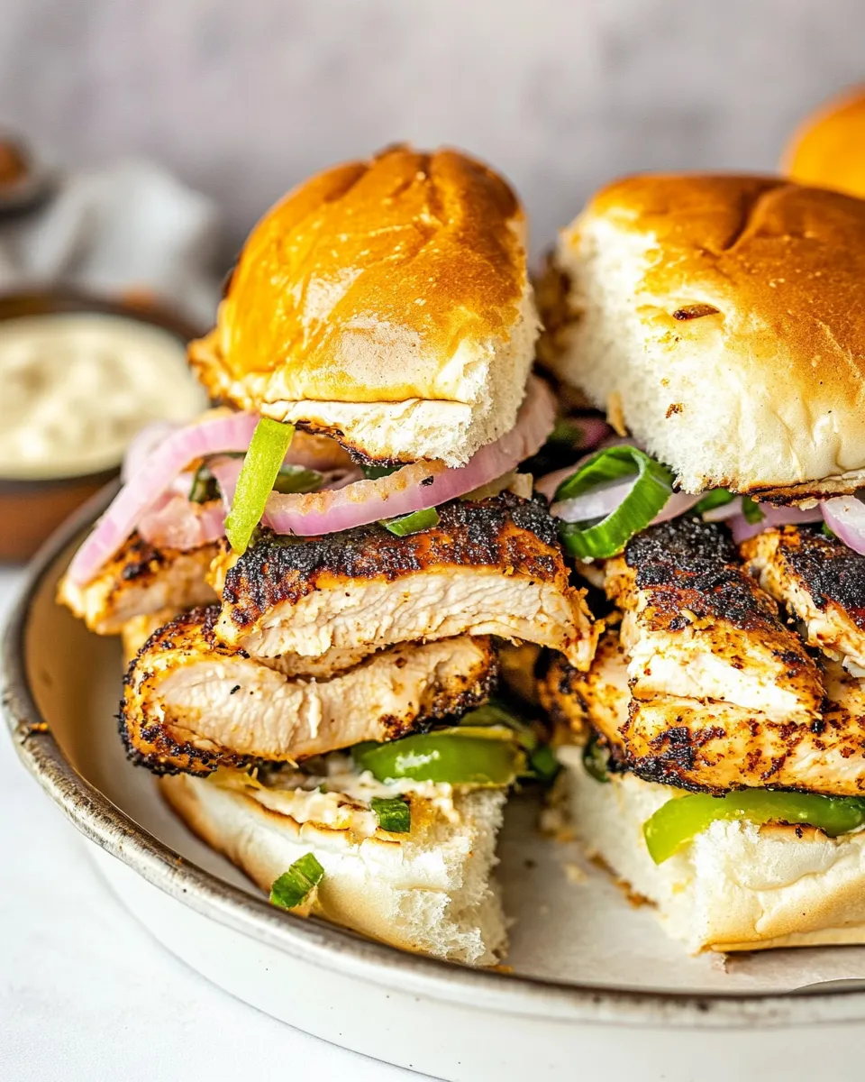 Homemade Spicy Blackened Chicken Sliders photo