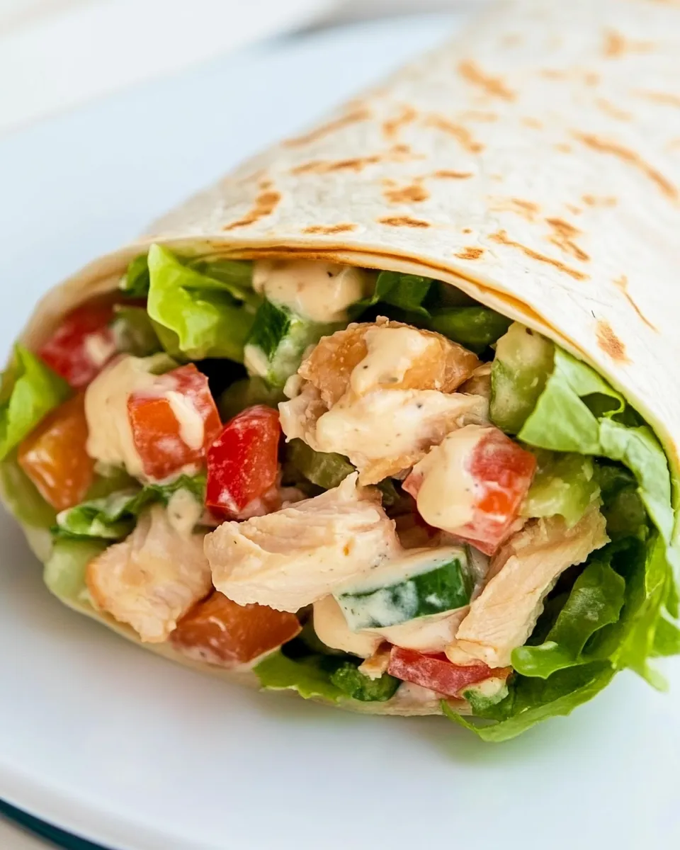Classic Spicy Chicken Caesar Salad Wrap recipe image