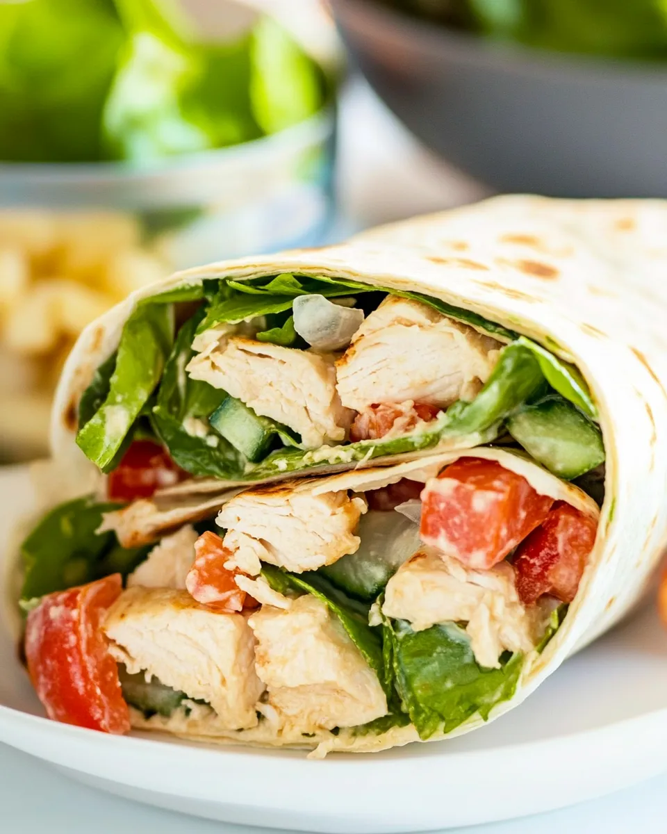 Easy Spicy Chicken Caesar Salad Wrap dish photo