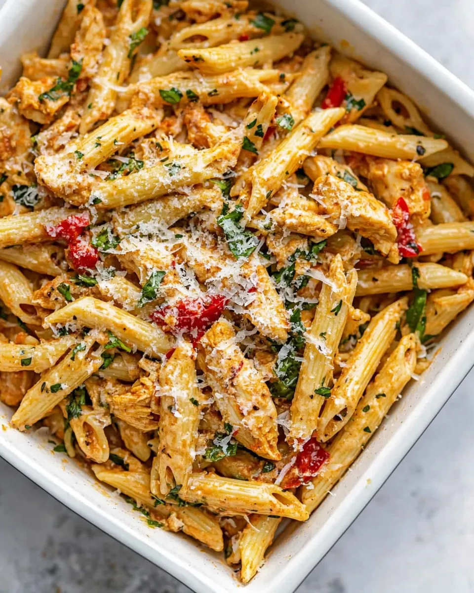 delicious Spicy Chicken Chipotle Pasta (Copycat Cheesecake Factory) shot