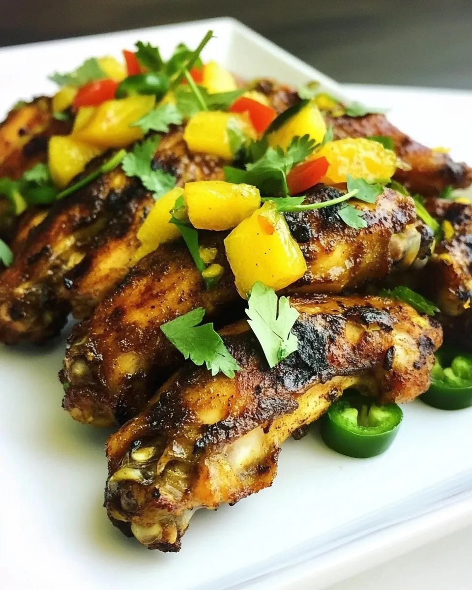Easy Spicy Mango Chicken Wings food shot