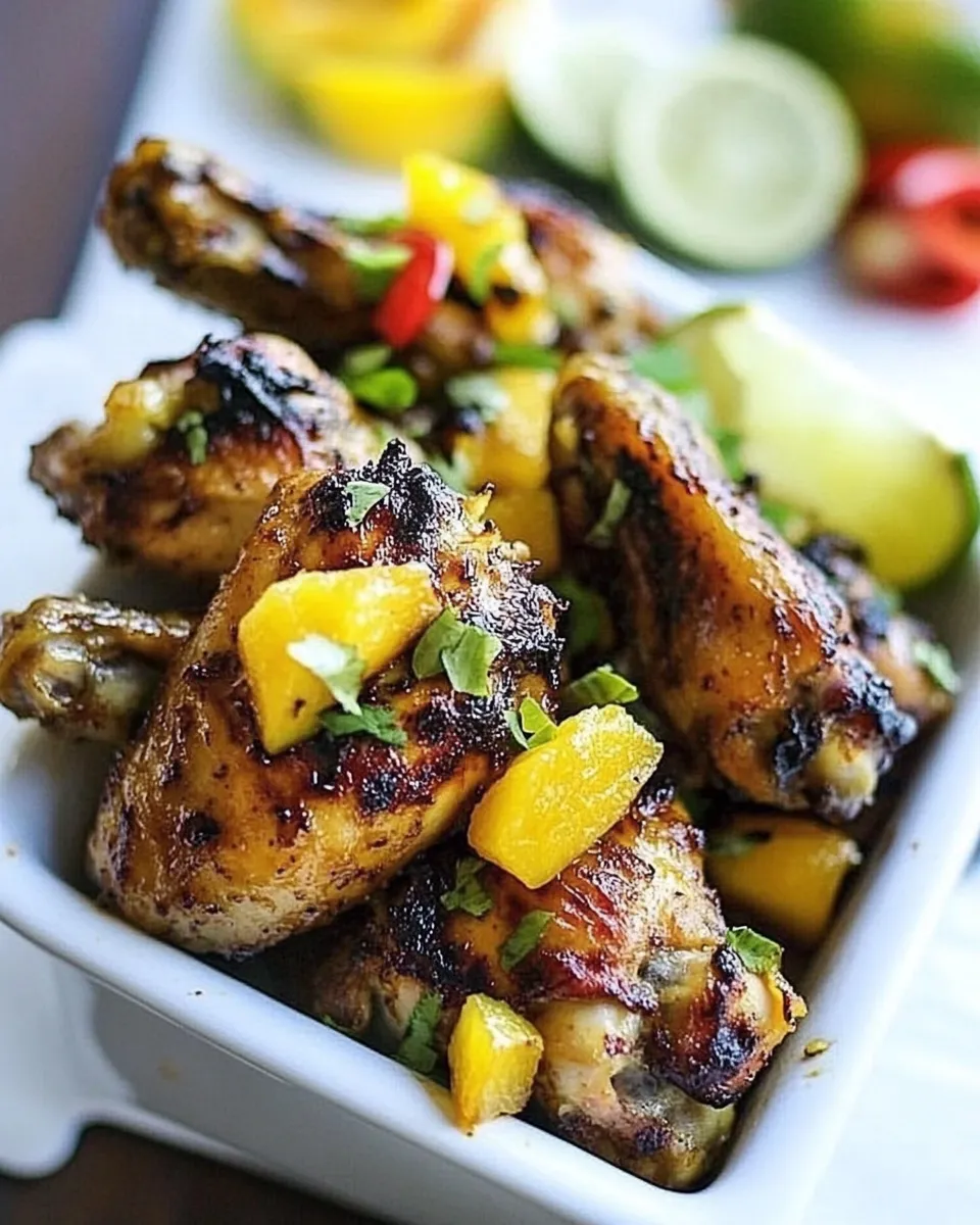 Delicious Spicy Mango Chicken Wings plate image