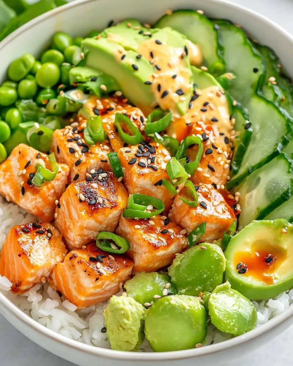 Healthy Spicy Salmon Maki Bowls dish photo