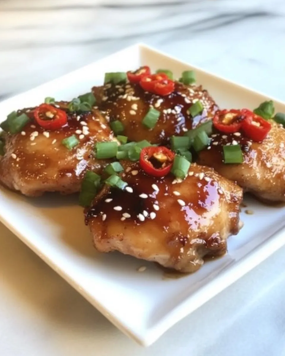 Easy Spicy Teriyaki Broiled Chicken Thighs food shot