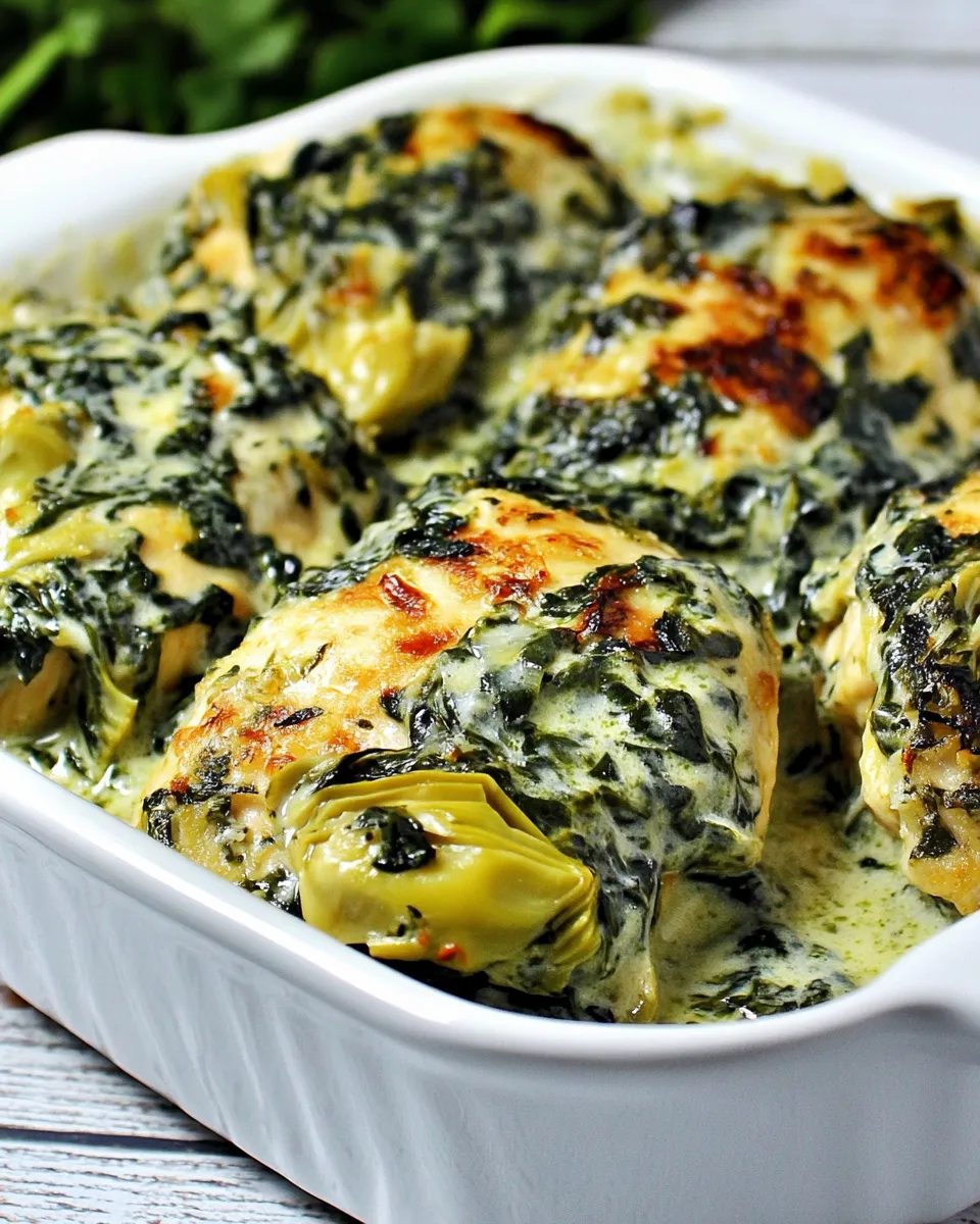 Delicious Spinach Artichoke Chicken Recipe shot