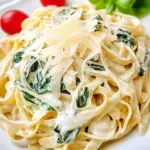Homemade Spinach Artichoke Fettuccine Alfredo photo